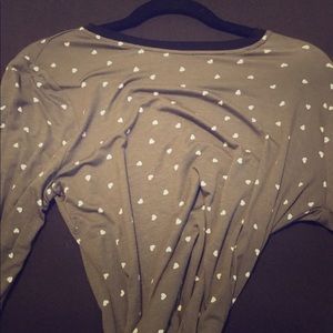 love, fire Heart Pattern Long Sleeve